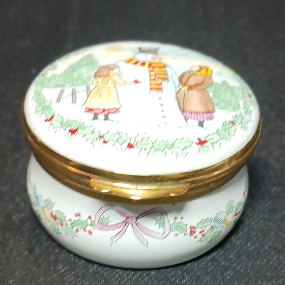Crummles Enamel Trinket Box Harrods Christmas Snowman - Picture 3 of 6